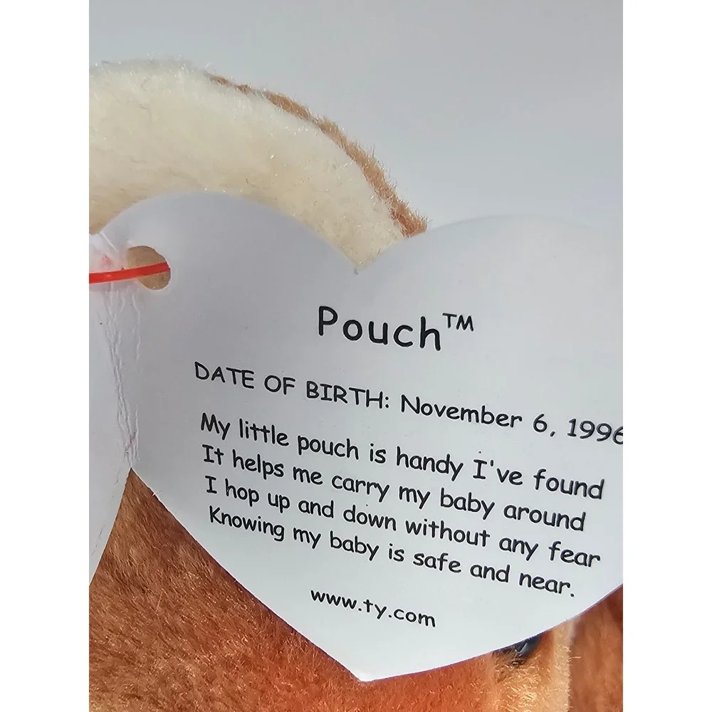 Ty Beanie Baby Pouch the Kangaroo 1996 Vintage Plush with Joey and Tags